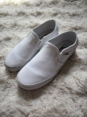 Vans White Slip-On Canvas Sneakers